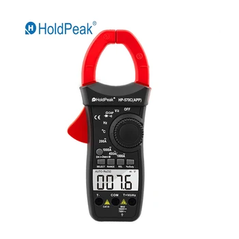 

HoldPeak HP-570C-APP Digital Clamp Multimeter 1000A AC/DC Current Voltage Capacitance Temperature Meter Connect to Phone Tester