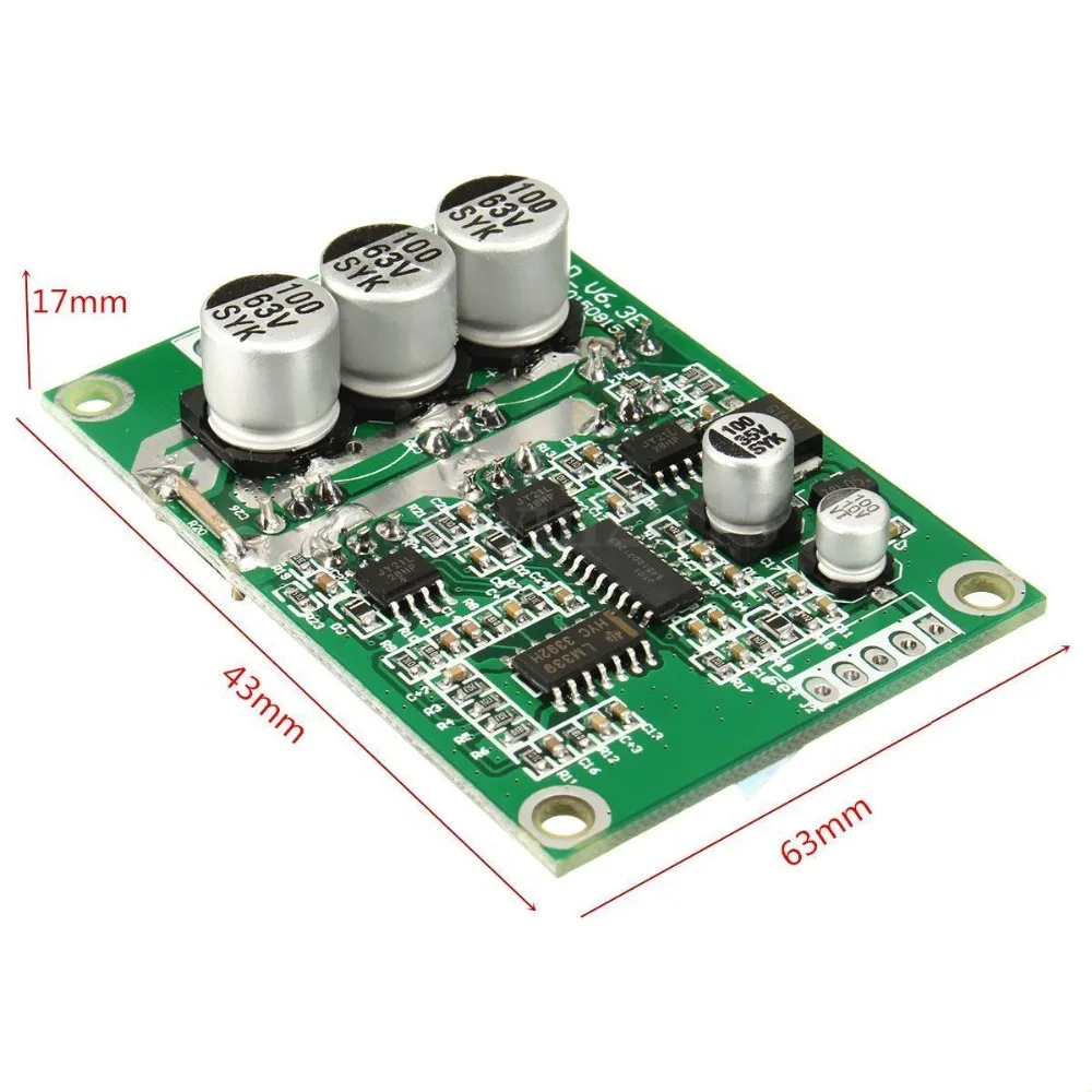 Dykb 500W PWM бесщеточный мотор Управление; зал постоянного тока мотор балансировки автомобильных сбалансированный BLDC водитель автомобиля Управление доска 12V 24V 36V