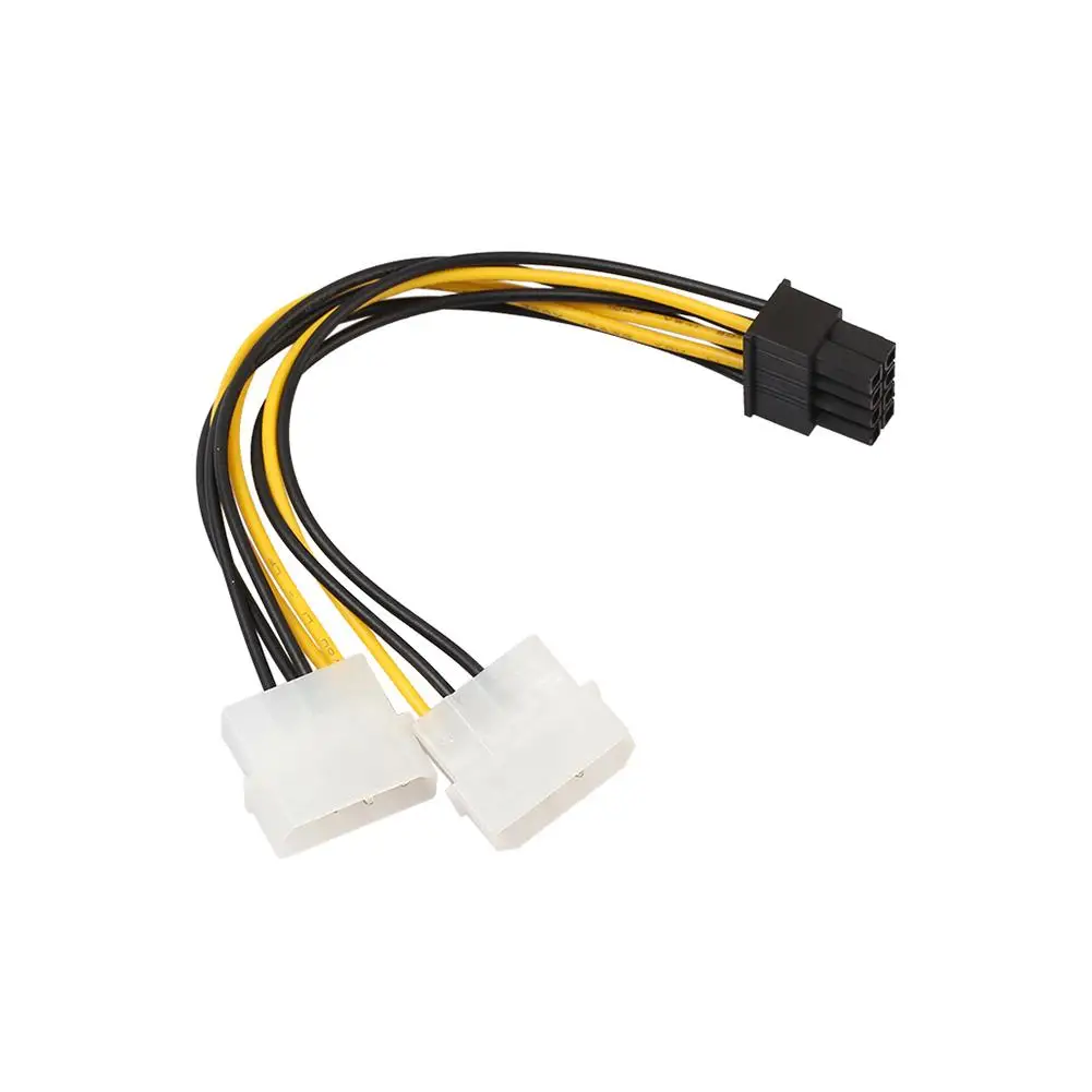 

18cm 8 Pin(6+2) PCIE to Dual Molex Connector Graphics Card Power Cable Cord