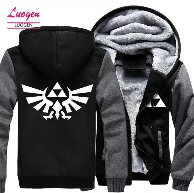 

USA size Men Women The Legend of Zelda Jackets Winter Hooded Sweatshirts Thicken Hoodies Coat Loose Clothing Plus Size 4XL 5XL