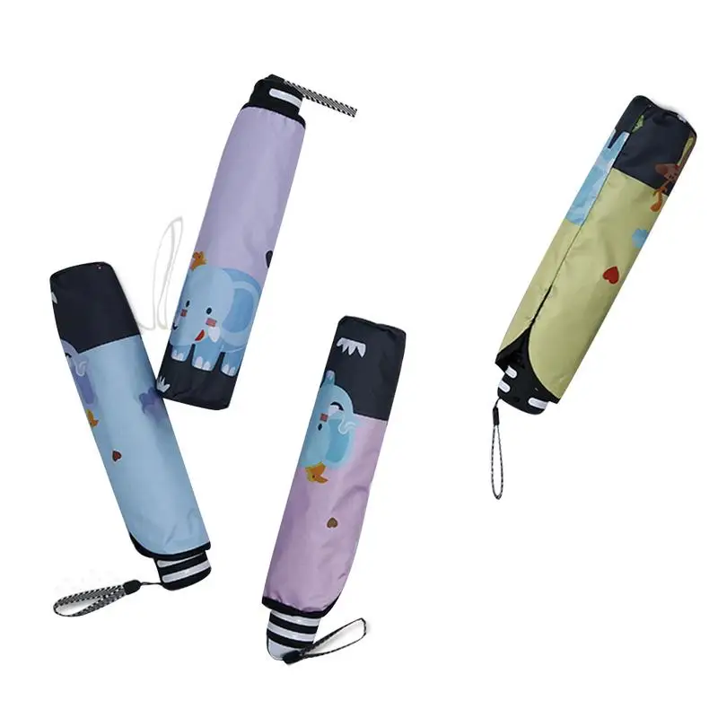 

Cute Animal Pattern Black Plastic Coated Umbrella Sunscreen UV Sunscreen Rainproof Rainproof Dual-use Umbrella