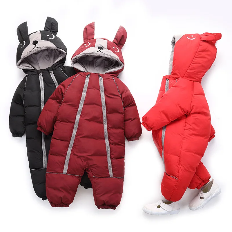 

Baby Clothes Outwear Boy Girl Thick Warm Duck Down Winter Snow Wear Cute Hooded Suit Animal Style