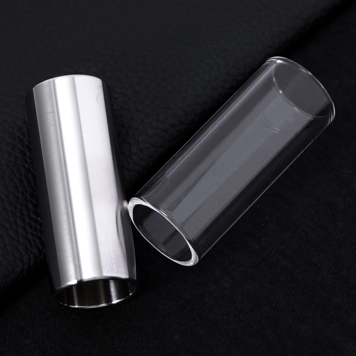 

2Pcs 60MM Glass Slide and Stainless Steel Slide Medium Bottleneck Slide for Guitar Bass Guitar Accessories Parts