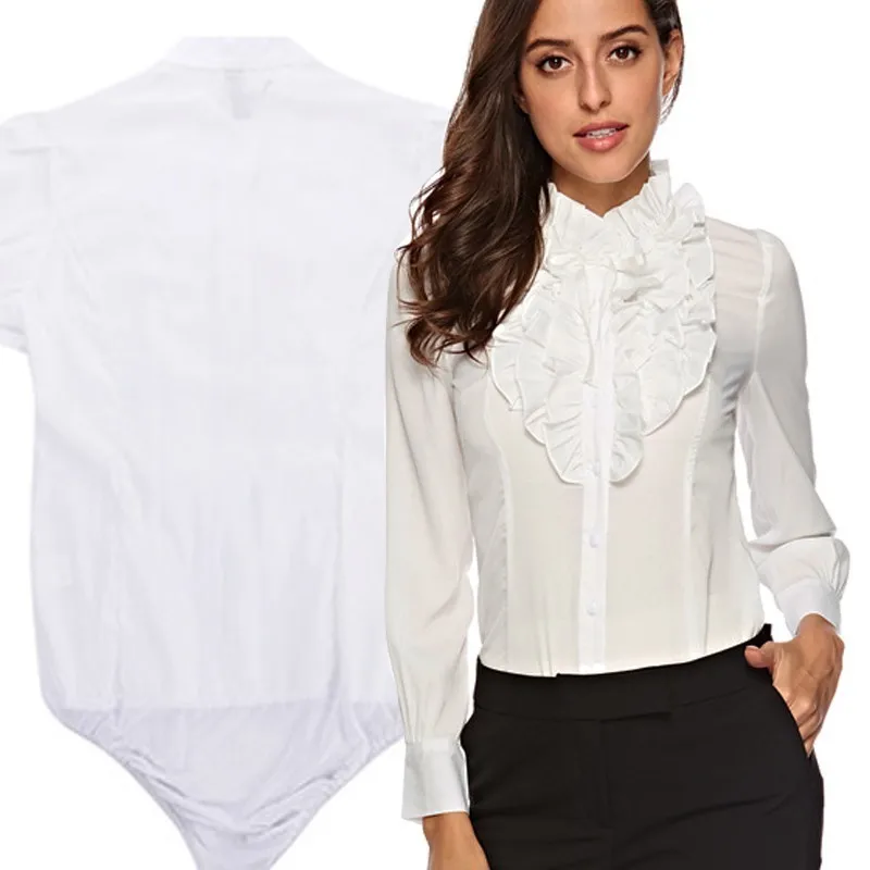 Slim Work Formal Ladies Office Shirt With Underpants womens Tops and ...