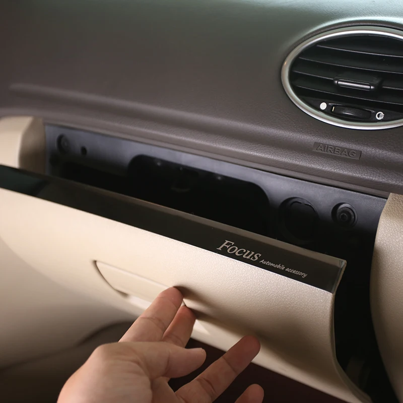 

My Good Car Stainless steel Car Glove Box Decoration Trim Glovebox Cover Sticker for Ford Focus 2 MK2 2005 - 2011 2012