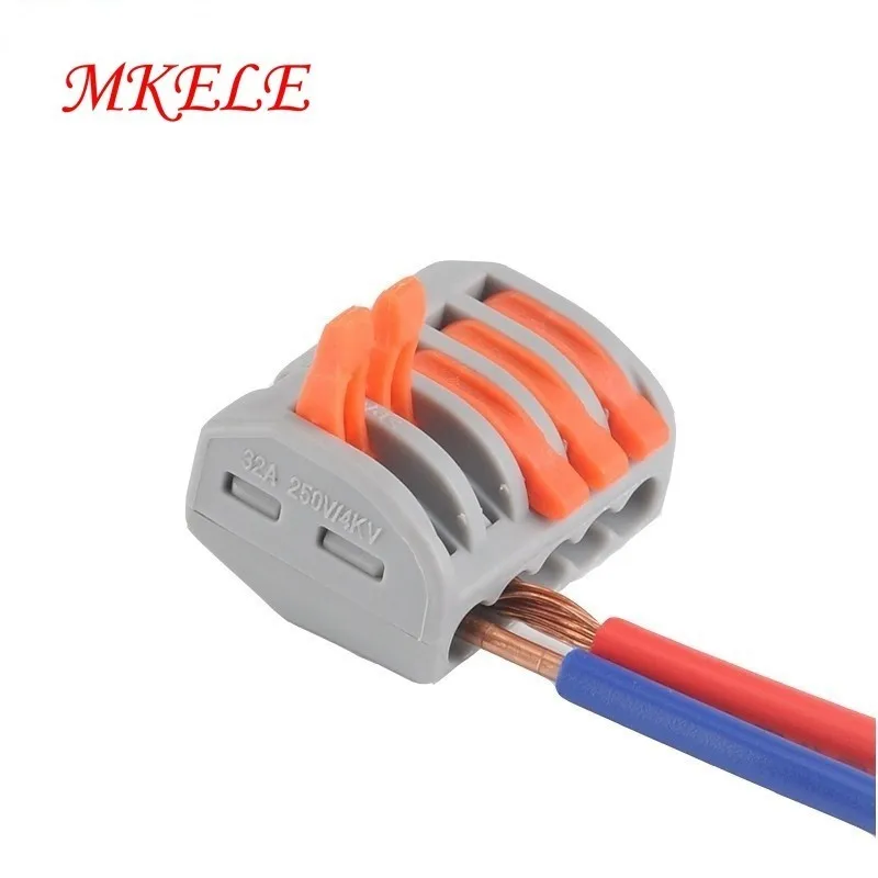 

MKELE MKVSE-415 10pcs 5 Pin Universal Compact Fast Wire Wiring Connector mini connector Conductors Terminal Block 32A