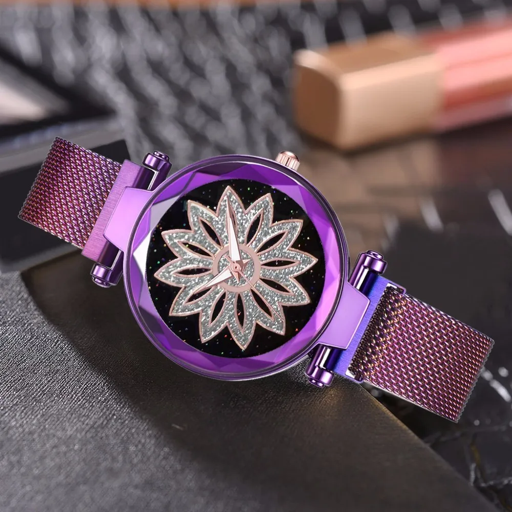 Good Luck женские часы розовое золото сетчатый ремешок магнитная пряжка креативный для женщин нарядные кварцевые наручные часы подарок для девочки дропшиппинг
