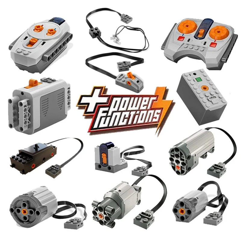 

Technic Power Functions Kits Building Blocks Compatible Legoing 8885 8884 8882 Battery Box Remote Control Receiver Train Motor