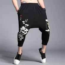 1821 уличная одежда, спортивные штаны, Мужские штаны для бега, высокая уличная эластичная талия, прямые брюки, хип-хоп брюки для мужчин, свободные с принтом дракона
