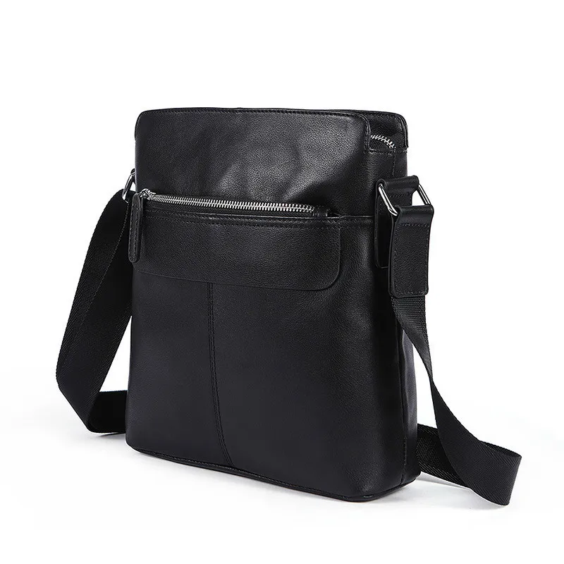 

Fashion Cowhide Leather Men Shoulder Bag Flag Black Mens Crossbody Bags Messenger High Quality Business Bag For Men Briefcase