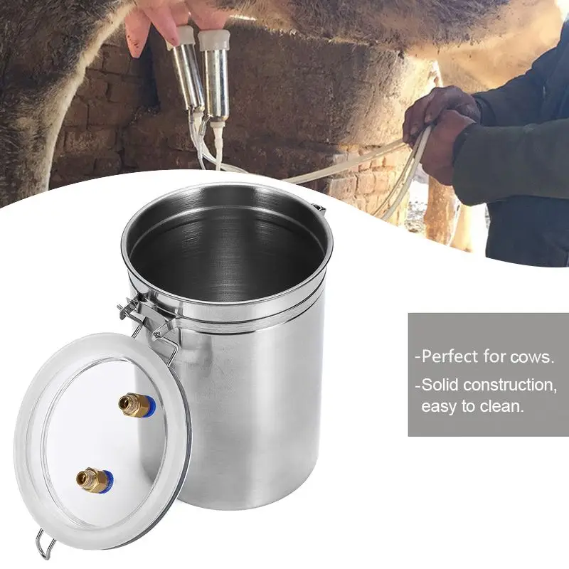  2L Portable Farm Electric Milking Machine for Goat Cow Sheep Milker 75Kpa Dual Vacuum Pump Bucket M