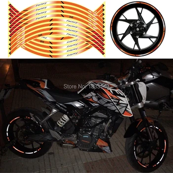 

NEW Motorcycle accessories 18" 0.9mm reflective rim wheel sticker 16 Strips car Accessories Reflective Stickers