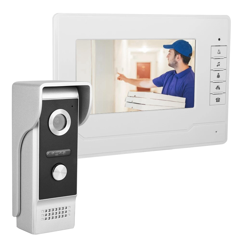 

7 Inches HD Screen Wired Video Intercom Doorbell Infrared Night Vision Doorphone Waterproof Hands-free intercom Door Bell