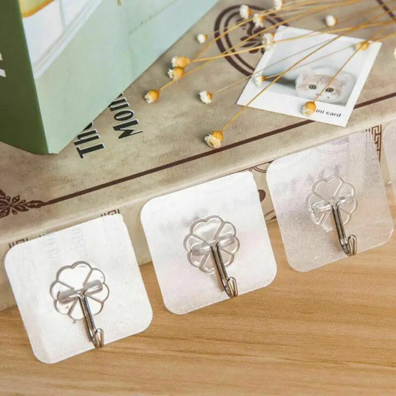 

2019 Newest Hot Wall Hook Anti-skid Hooks Reusable Strong Sticky Traceless Transparent Hooks