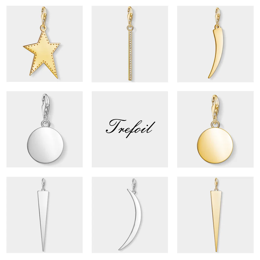 

Vertical Bar Disc Tooth Star Charms Pendant,Fashion Jewelry 925 Sterling Silver Ethnic Gift For Women Men Fit Bracelet Necklace