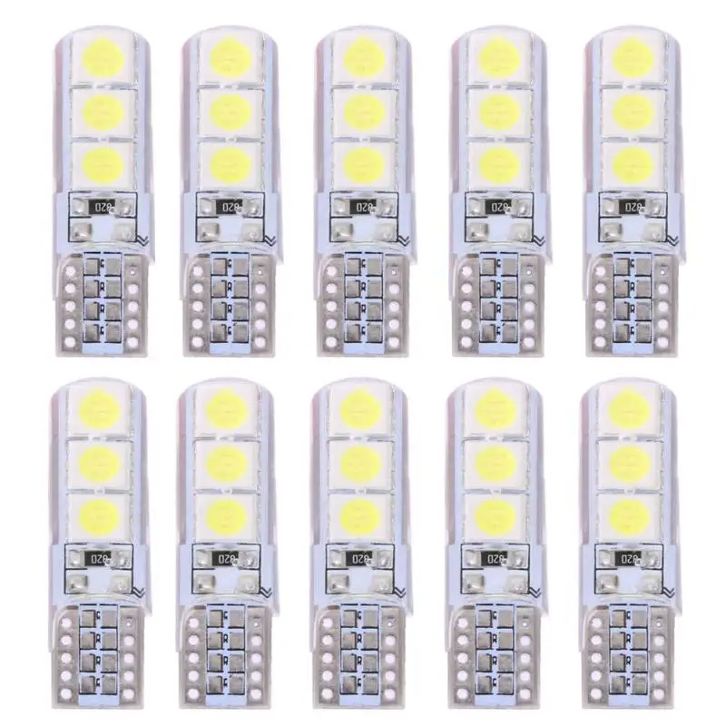 

10pcs T10 SMD5050 LED Waterproof Car Wedge Lights Auto White Light Bulbs