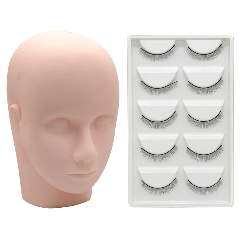 

Mannequin Head Flat Eye Facial Make-up Practice Cosmetics Model Training Tool with Practice Lashes for Eyelash Extensions