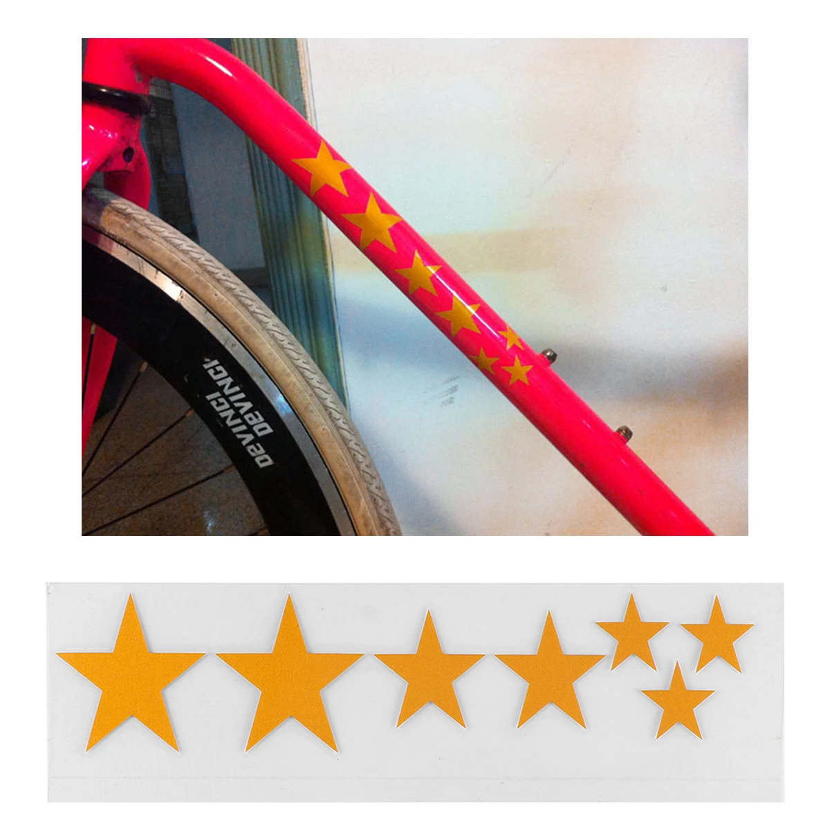 

1pc Self-Adhesive Sticker Waterproof Transfer Reflective Five-Pointed Star Sticker Star Decals For Car Skateboard Bike Decal