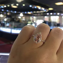 18k розовое золото бриллиантовые топаз кольца в форме сердца Bague Jaune Bizuteria Anillos драгоценный камень ювелирные изделия для женщин драгоценный камень кольца с бриллиантами