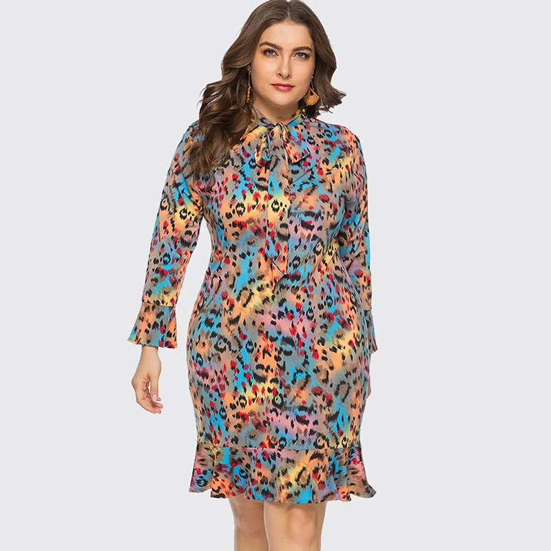 colorful leopard print dress