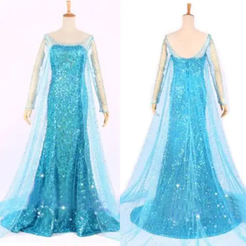 Длинное шифоновое коктейльное платье для взрослых и женщин; вечерние платья принцессы Эльзы