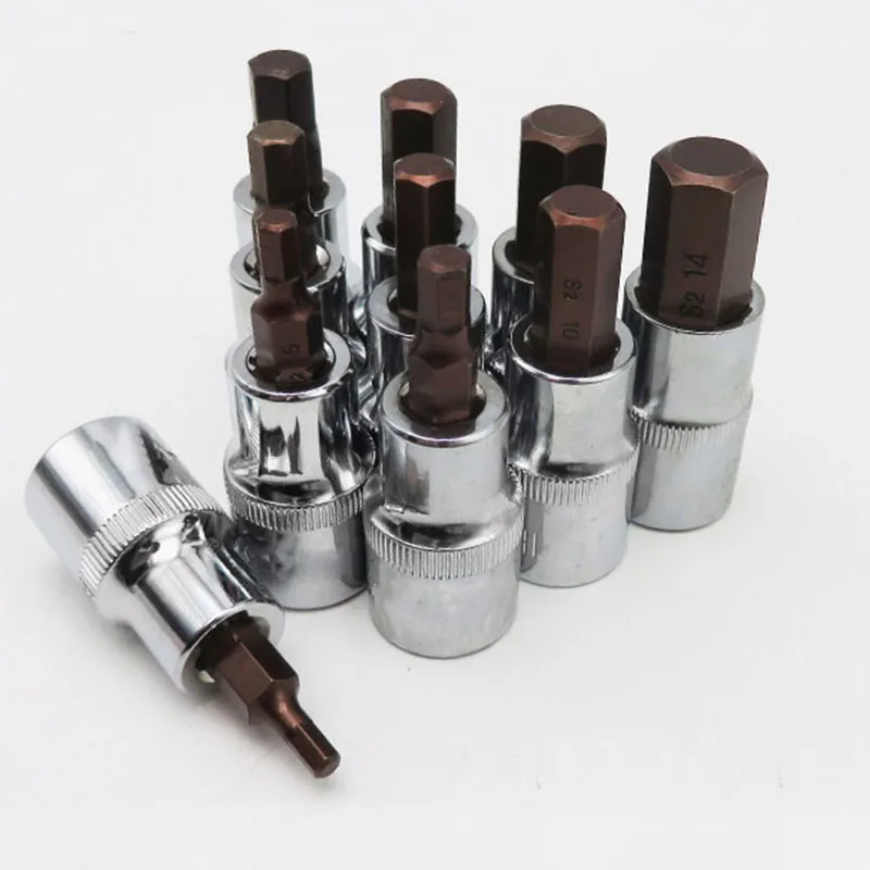 

1pc 48mm 3/8'' 10mm Drive Hex Allen Key Bit Socket Tools Hex 3mm/4mm/5mm/6mm/7mm/8mm/10mm