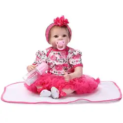 22 дюйма силиконовые реалистичные игрушки Моделирование Reborn Baby Doll мягкий, для новорожденного ребенка для девочек и мальчиков куклы милый