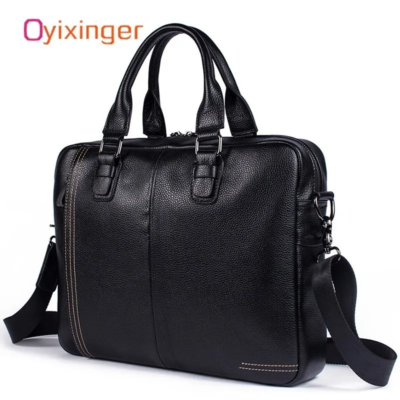 

OYIXINGER Fashion Men Genuine Leather Briefcase Bag Men's Shoulder Soft Bags Handbag Male Bags Brief Cases Maleta De Ferramenta