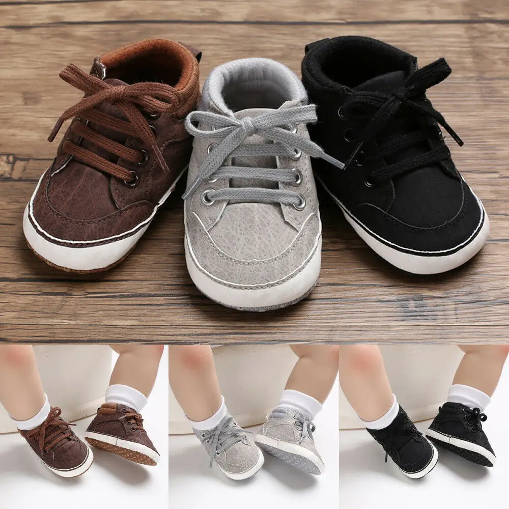 Lace Up Baby Shoes Boy Girl Soft Sole Crib Shoes Anti slip Newborn ...