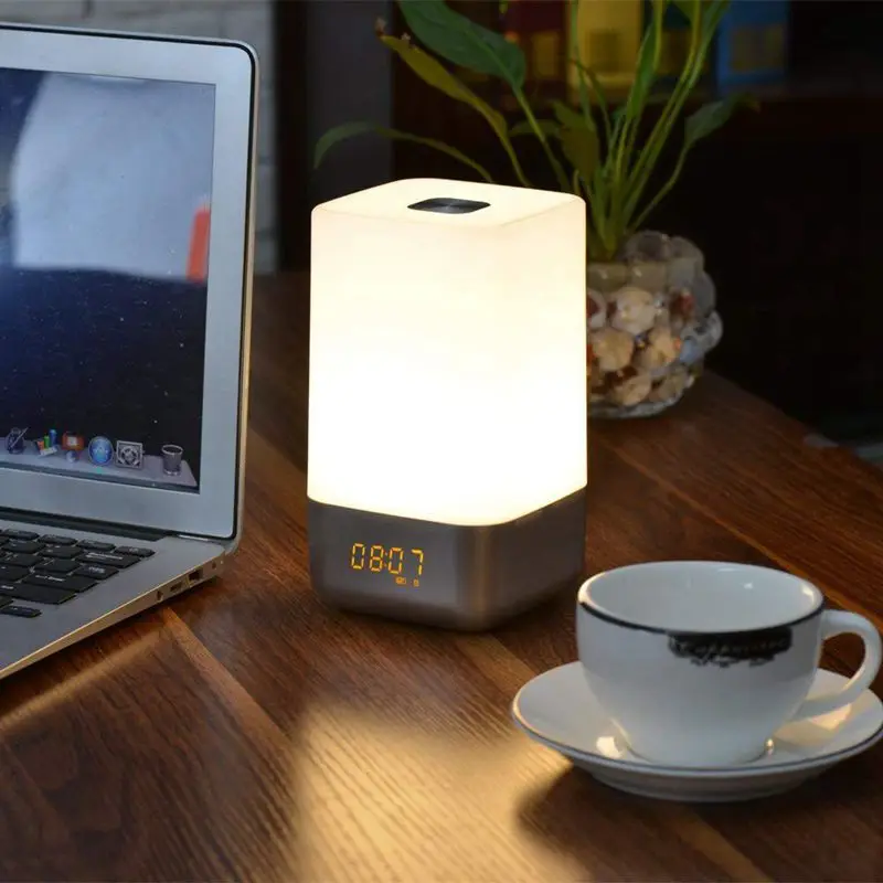 

Awakening Light Alarm Clock Sunrise Simulation And 5 Natural Sounds Led Usb Bedside Light Rechargeable touch-sensor Night Ligh