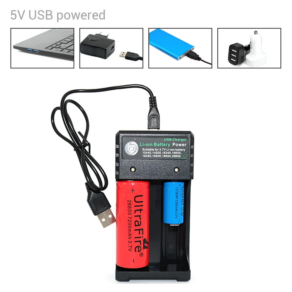 

Portable Fast Charging 2 Slots 18650 Battery Charger for Rechargeable Batteries USB Battery Charger 2 Slots Fast Charging