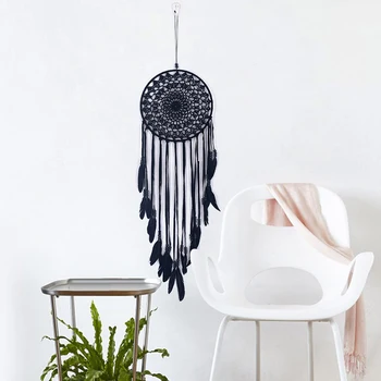 

Dreamcatcher Large Size Black Lace Dream Catcher Knitted Craft Room Wall Decoration Ornament