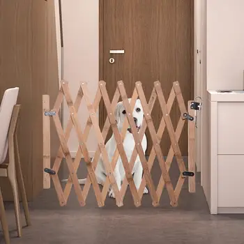 

Portable pet isolation door wooden fence retractable fence dog sliding door pet safety products wood