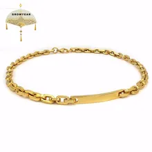 Короткие Цепочки и ожерелья женское ожерелье толстые цепи прямоугольной покрытие золото 316L Нержавеющая сталь база Женские ювелирные аксессуары