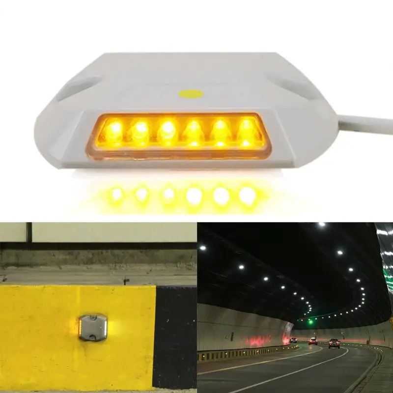 

IP67 12LED 0.36W Powered Tunnel Guidance Light LED Wall Mount Maker Lamp Plastic Engineering Safety Road Safety Road Stud Light