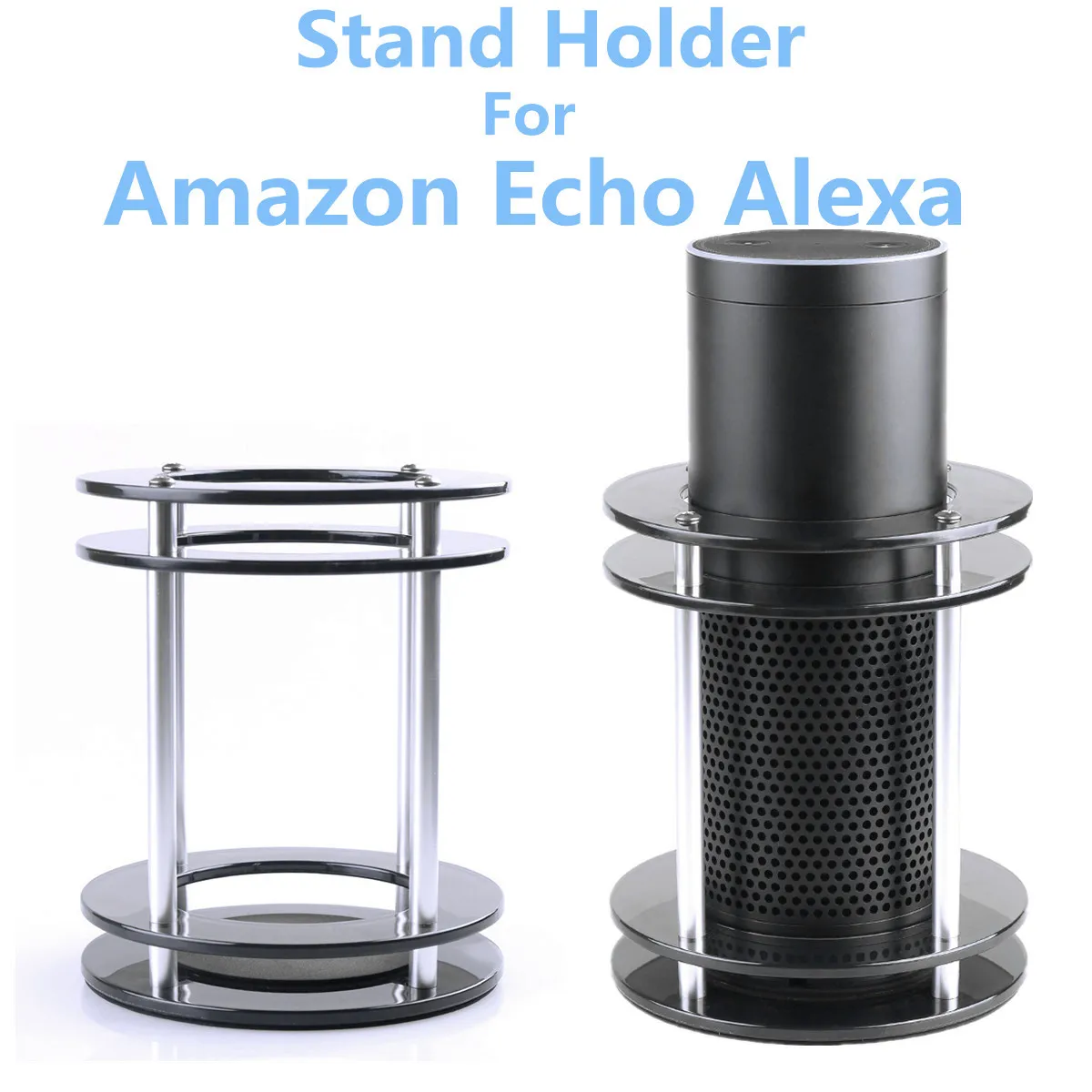 Купить Для Amazon Echo Alexa акриловая прозрачная bluetooth колонка Настольная подставка держатель компактный размер нескользящий дизайн аккуратная черная з...