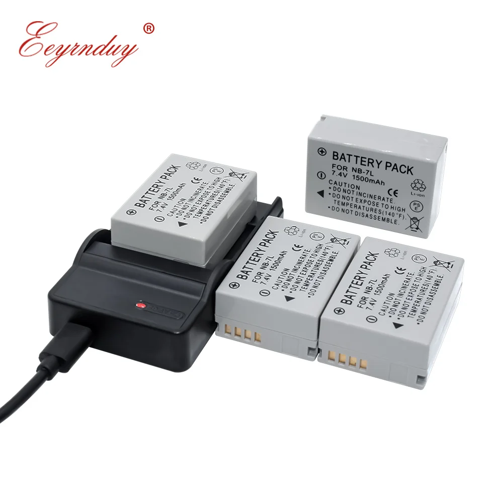 

Battery (4-Pack) and USB Chagrer for Canon NB-7L, CB-2LZE work for PowerShot G10 G11 G12 SX30 IS Digital Cameras