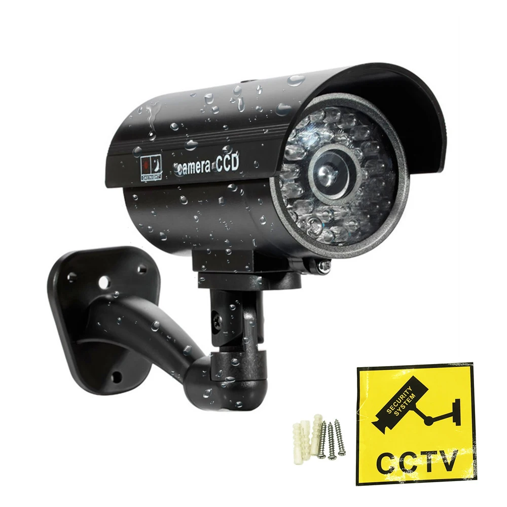  Fake Dummy Camera Bullet Waterproof Outdoor Indoor Security Cctv Surveillance Camera Flashing Red L - 32992433882