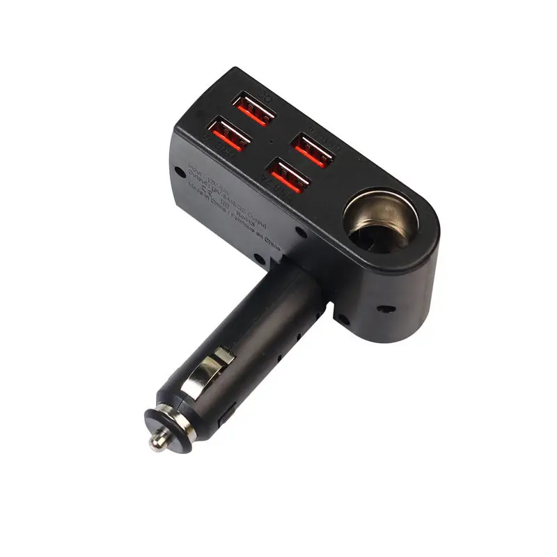 Новый черный 4 Usb зарядное устройство + расширитель для автомобильного