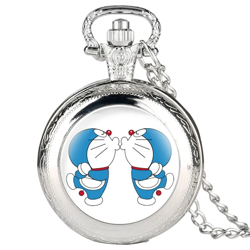 Pokemon Chain карманные часы для детей Doraemon Pattern кварцевые студентов Аналоговые в виде