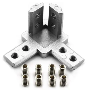 

4-Pack 3030 Series 3-Way End Corner Bracket Connector,With Screws For Standard 8Mm T Slot Aluminum Extrusion Profile