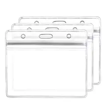 10 шт./компл. с вертикальным горизонтальным прозрачный Пластик очищает ID карты сумка чехол значок держатель аксессуары для ванной комнаты