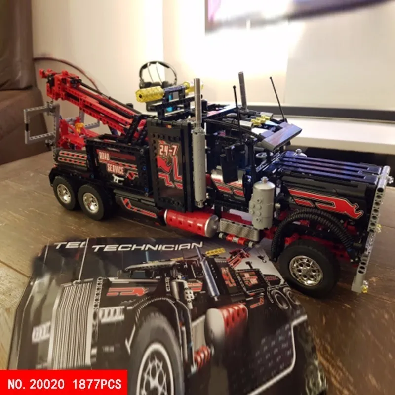 

1877pcs Science And Technology Series Oxyphylla Building Children Toys 20020 System Heavy Container Truck Head Assembling