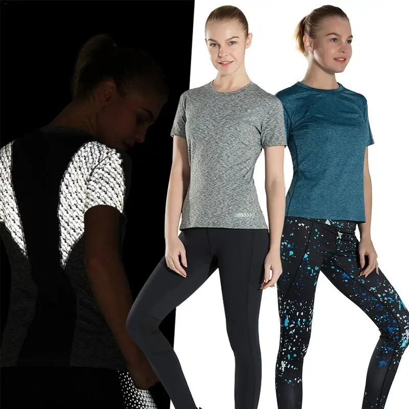 Buy Women Reflective Night Running Slim T shirt Quick