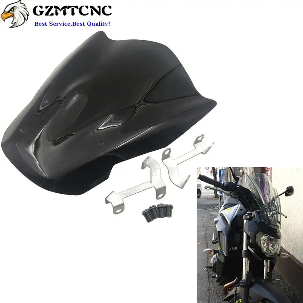 

MT07 FZ07 Motorcycle ABS Plastic Windshield WindScreen Deflector w/ Mount Bracket For Yamaha MT 07 MT-07 FZ-07 2013-2017 2015