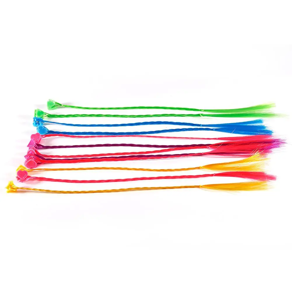 

MISSKY Dozen Nylon Hair Pieces Hair Extensions Long Straight Heat Resistant Synthetic Colorful Hair Pieces