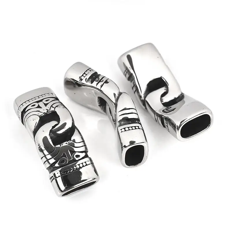 

1Pcs 316L Stainless Steel Jewelry Connector Bracelet DIY Making Accessories Leather Cord Connector Motorcycle Skull Style