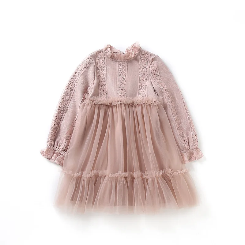 Кружевное шифоновое платье на возраст от 4 до 14 лет, весенняя одежда для девочек-подростков г. костюм принцессы для больших девочек платье с длинными рукавами Вечерние платья