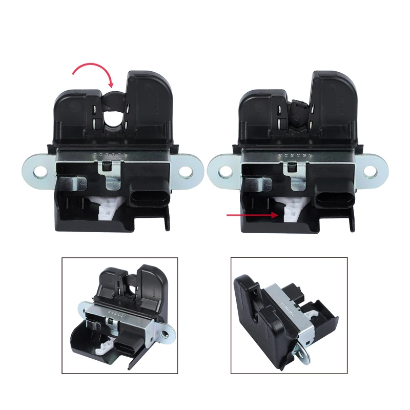Justech 4 دبوس سيارة غطاء صندوق السيارة قفل ل VW GOLF 1K6827505D ، 1K6827505E ، 5M0827505E ، 5ND827505 ، 1P0827505D المعادن الخلفية الباب الخلفي التمهيد قفل