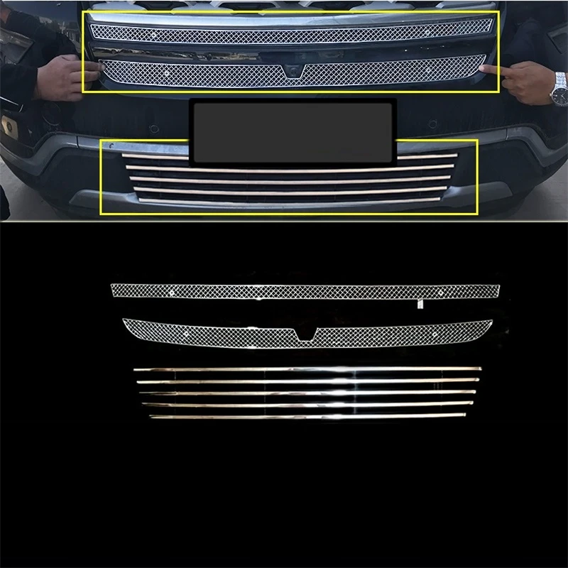 

Parts Mouldings Automovil Modified Styling Car Accessories protector Front Net 11 12 13 14 15 16 17 18 FOR Ford Exploror